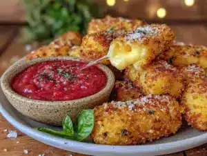 crispy air fryer mozzarella sticks - featured image
