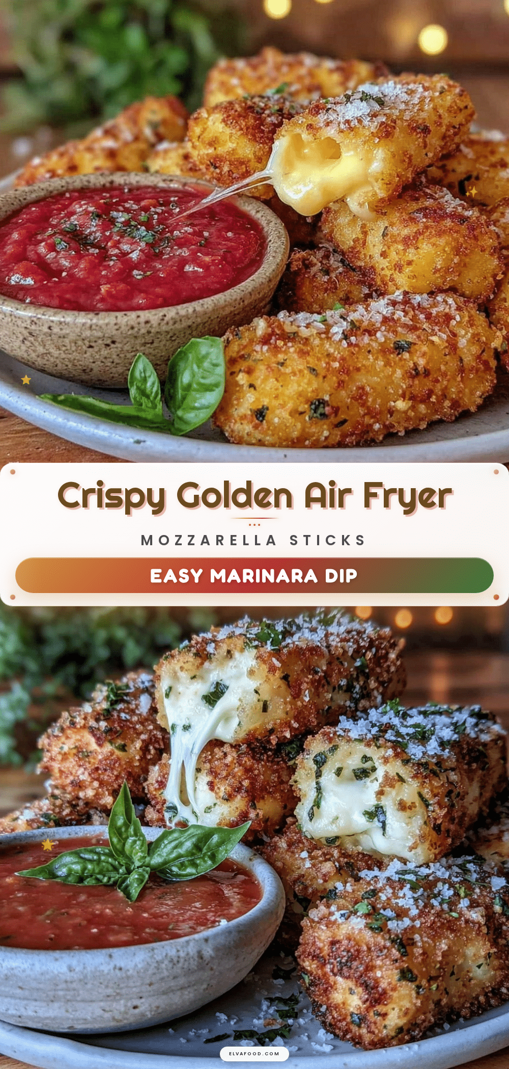 crispy air fryer mozzarella sticks recipe