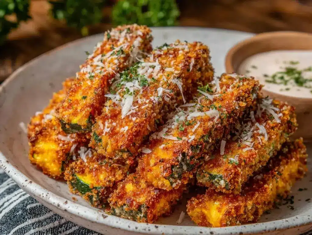 crispy air fryer zucchini fries - featured image