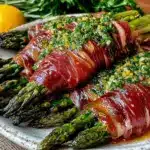 crispy asparagus wrapped in prosciutto - featured image