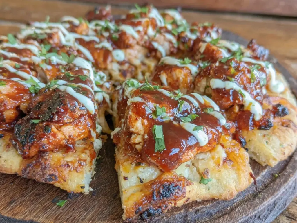 crispy BBQ chicken flatbread - featured image