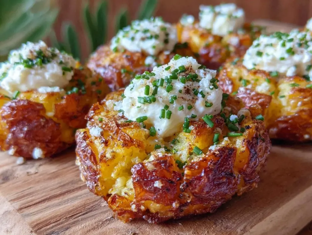 crispy loaded smashed potato bites - featured image