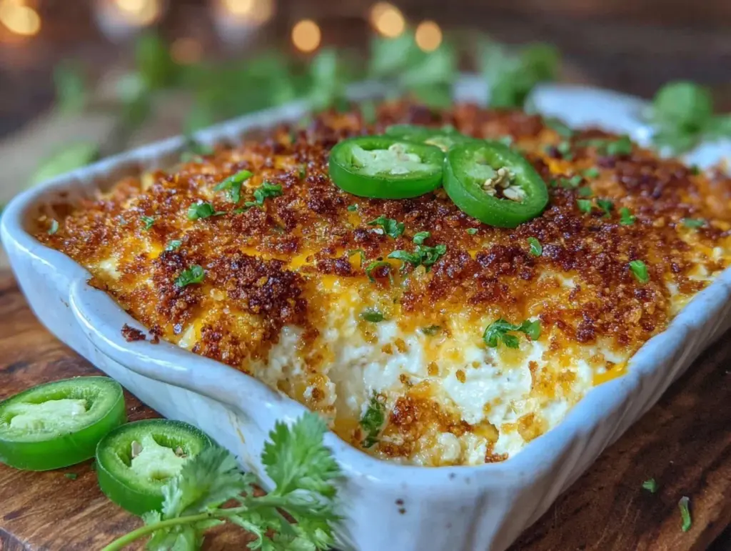crispy oven-baked jalapeño popper dip - featured image