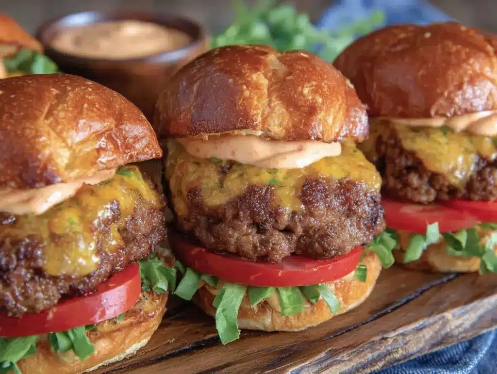 crispy smash burger sliders - featured image