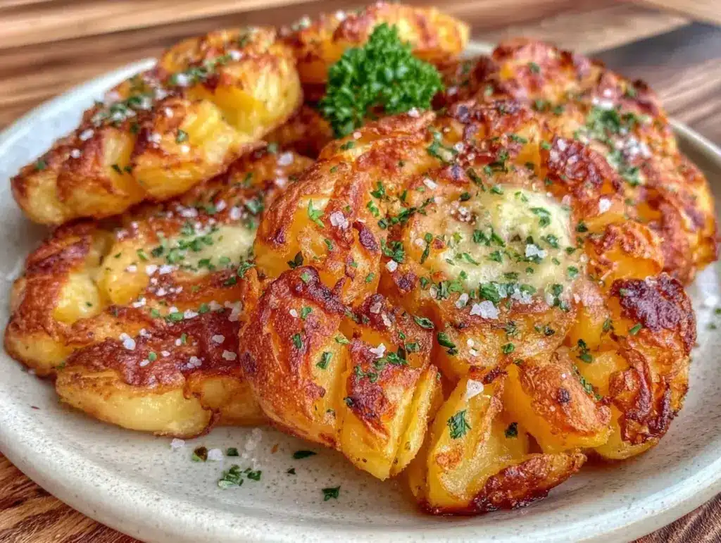 crispy smashed roasted potatoes - featured image