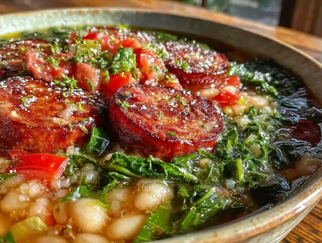 crockpot tuscan white bean sausage and kale soup preparation steps
