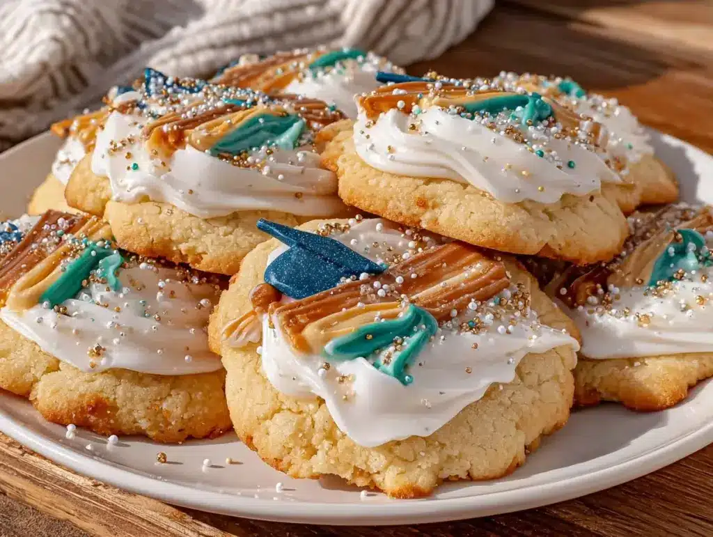 decorated graduation sugar cookies - featured image