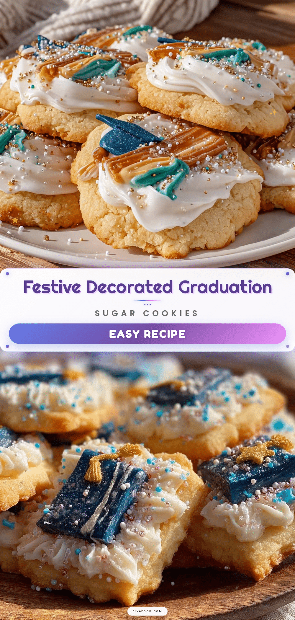 decorated graduation sugar cookies recipe