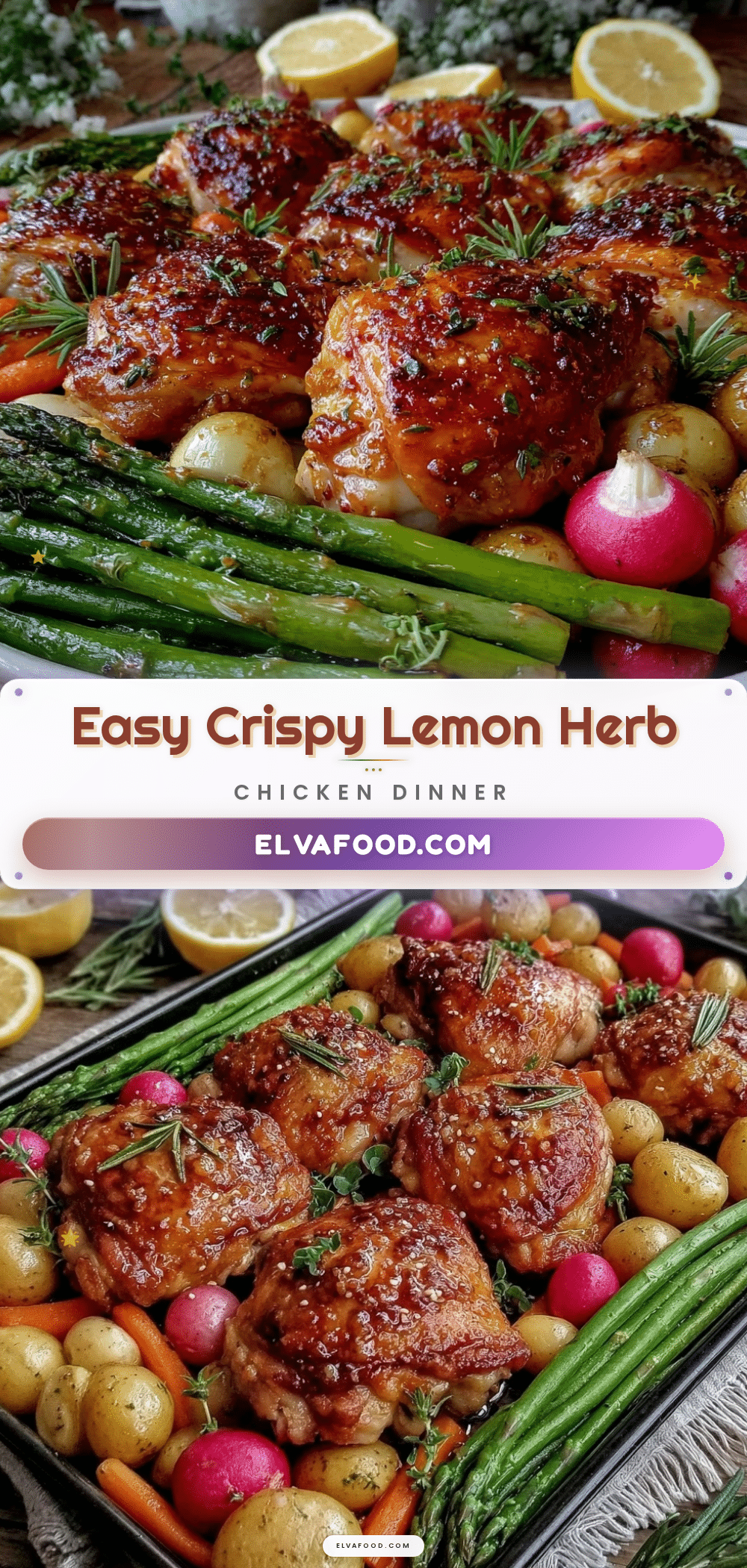easy crispy sheet pan lemon herb chicken recipe