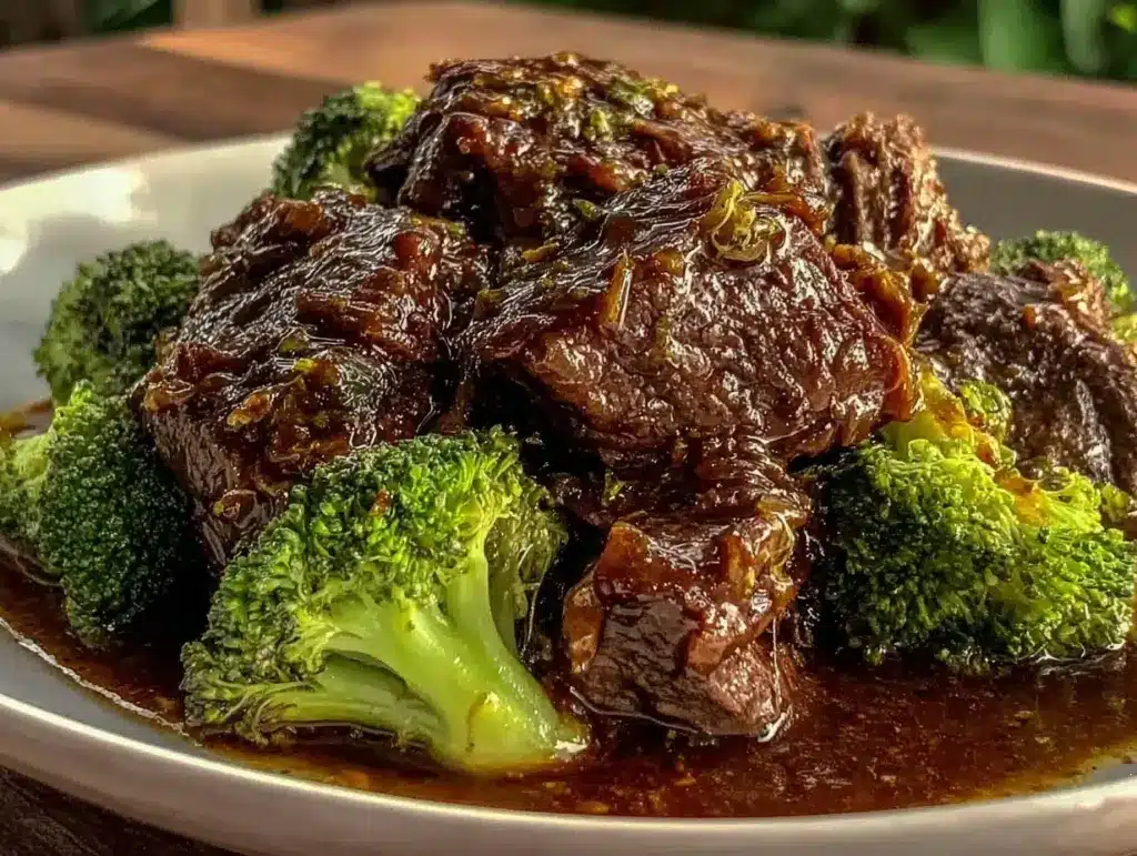 easy crockpot beef and broccoli - featured image