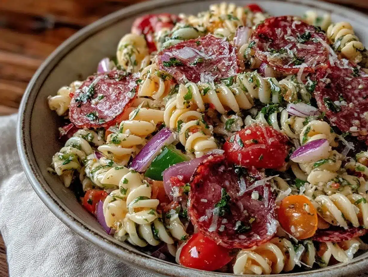 Flavorful Grinder Pasta Salad preparation steps