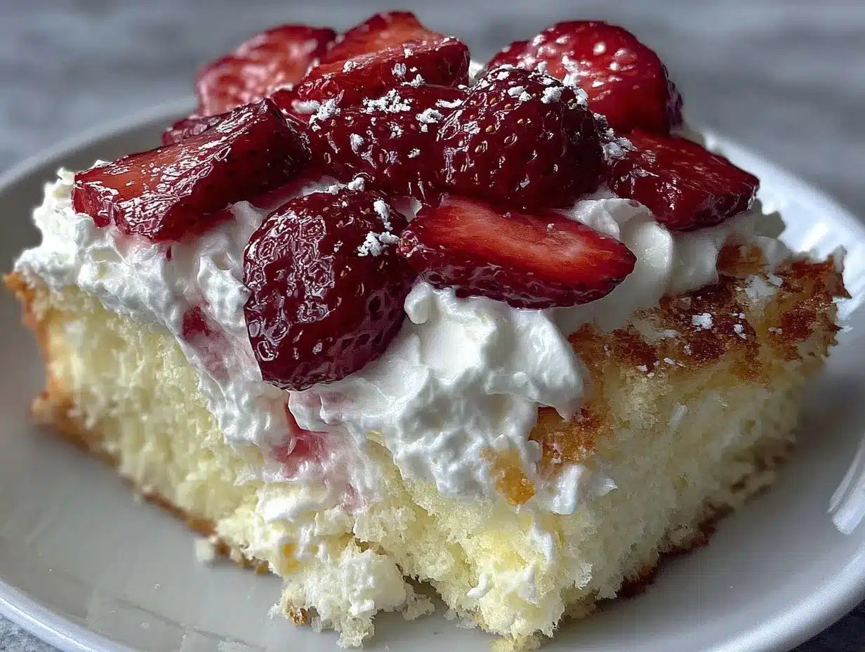 fluffy strawberry angel food cake preparation steps