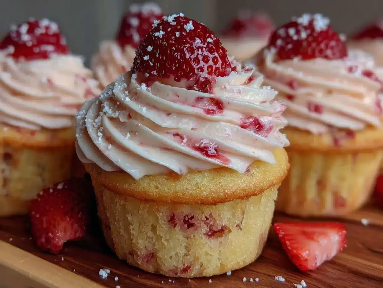 fluffy strawberry shortcake cupcakes preparation steps