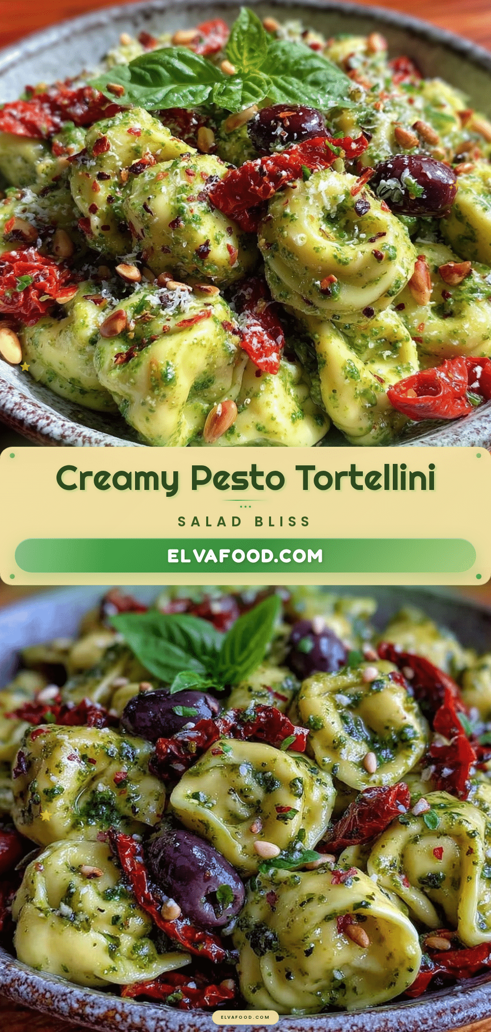 fresh cold pesto tortellini salad recipe