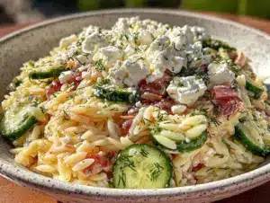 Fresh Greek Orzo Pasta Salad - featured image