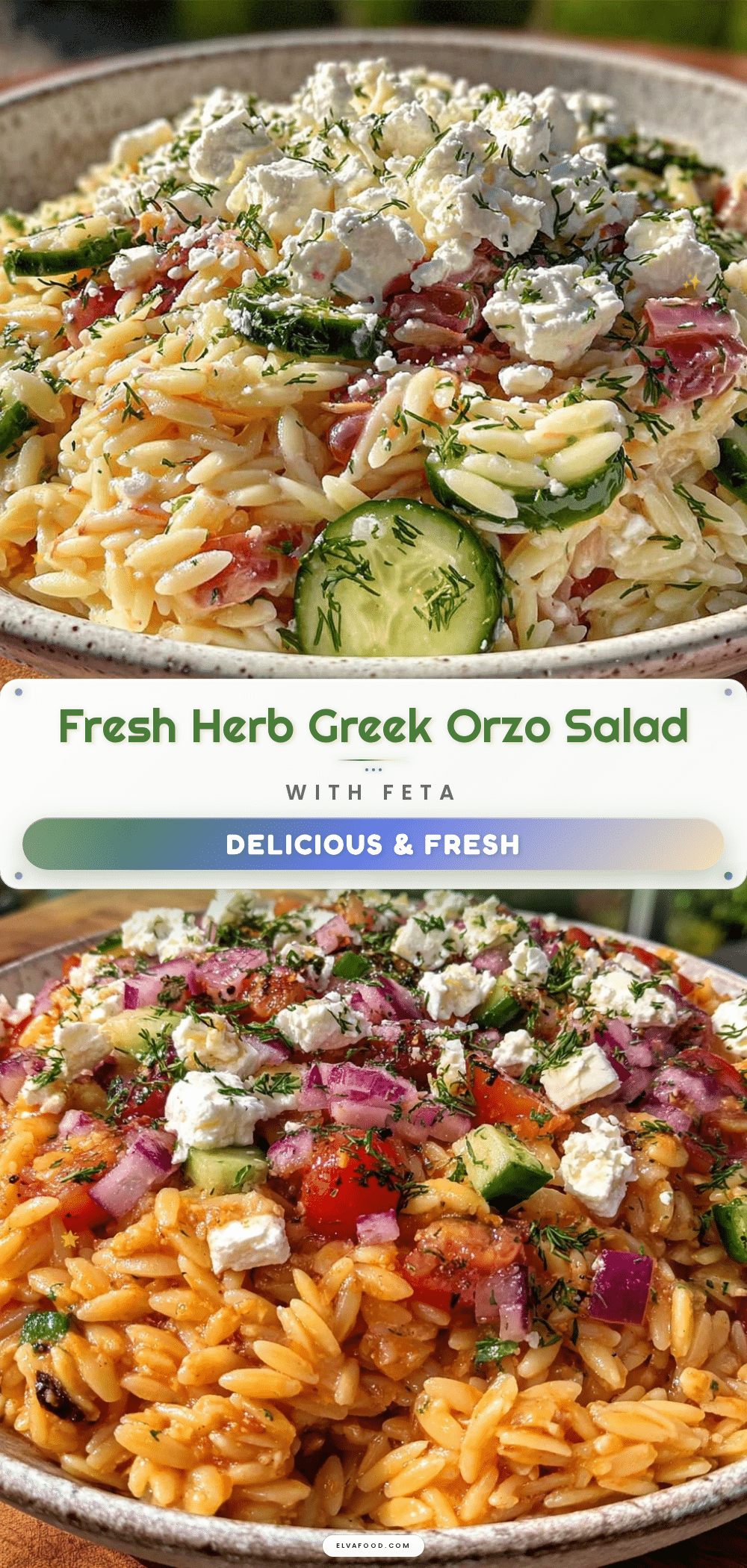 Fresh Greek Orzo Pasta Salad recipe