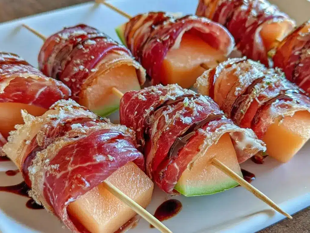 fresh prosciutto and melon skewers - featured image