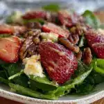 fresh strawberry spinach pecan salad - featured image
