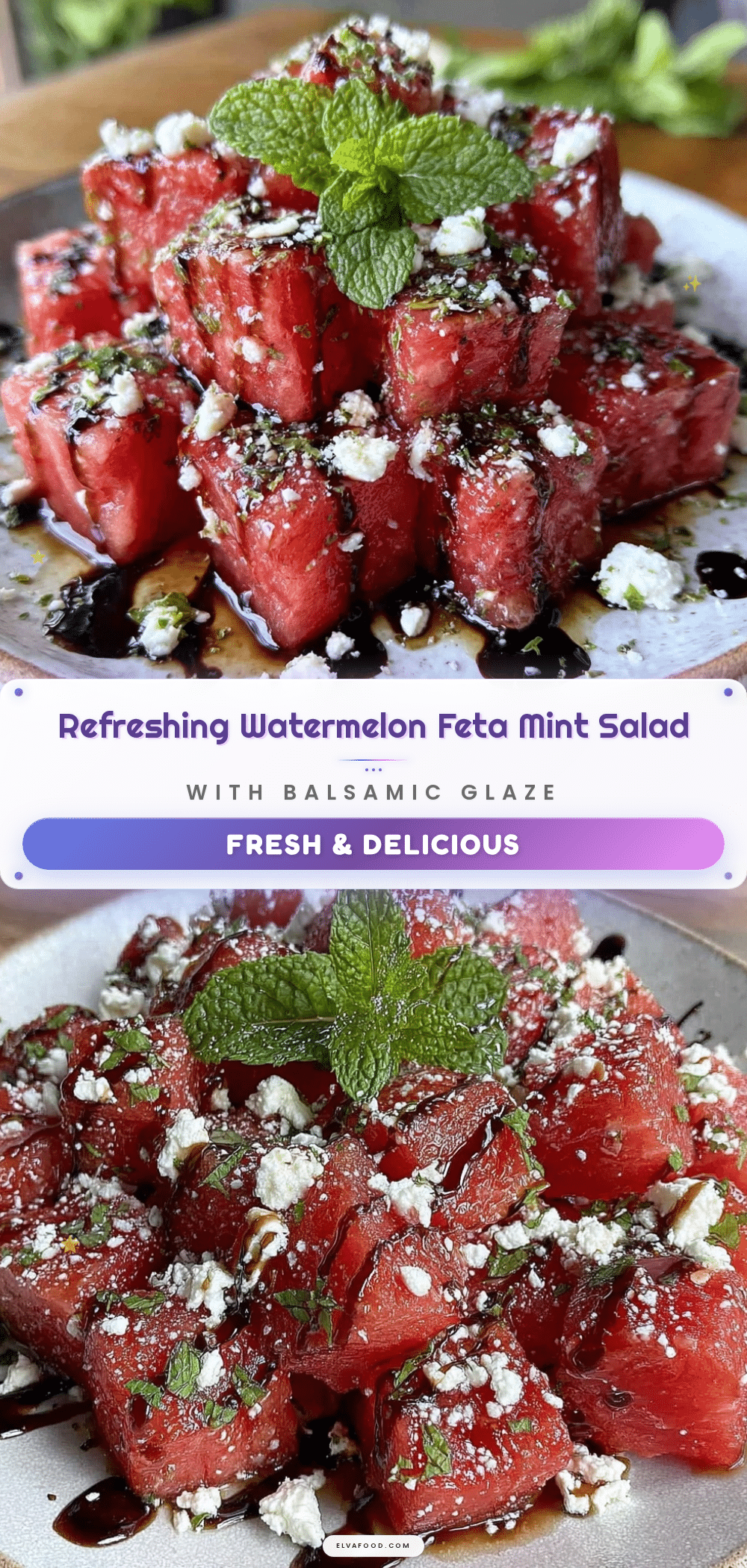 fresh watermelon feta mint salad recipe