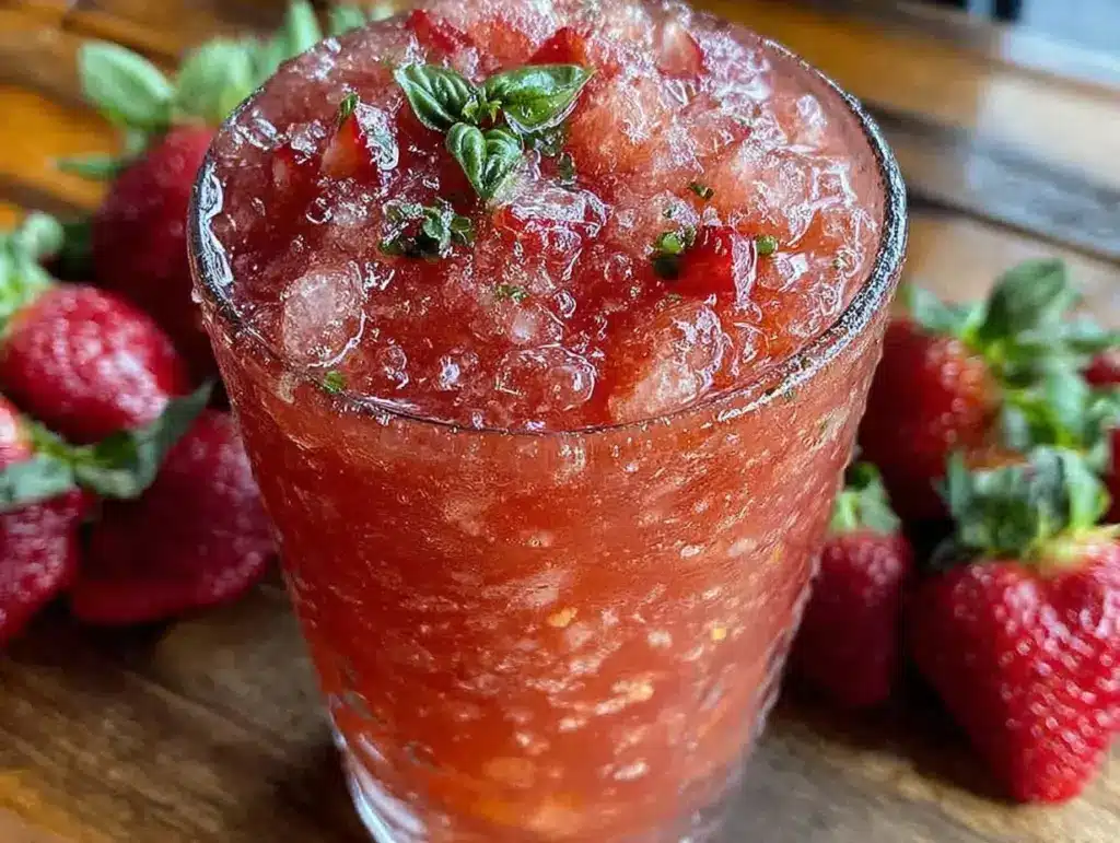 frozen strawberry rosé slushie - featured image