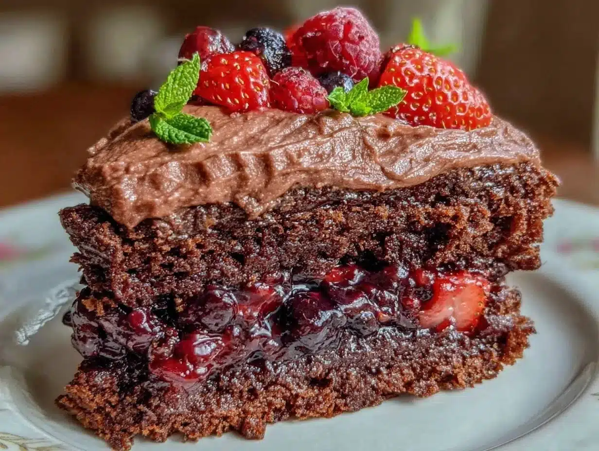 fudgy strawberry earthquake cake preparation steps