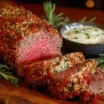 garlic-herb crusted beef tenderloin - featured image