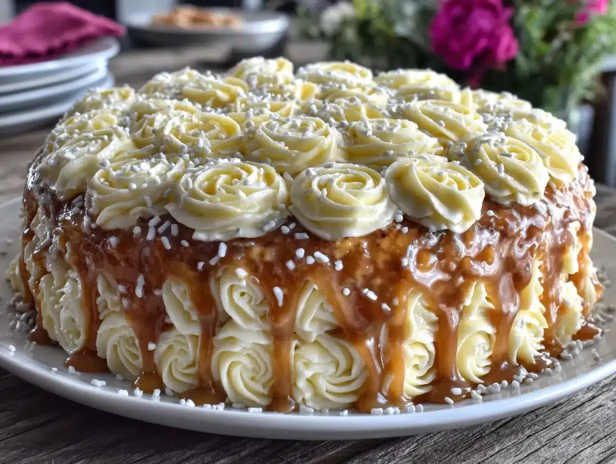 gold-drip sheet cake preparation steps