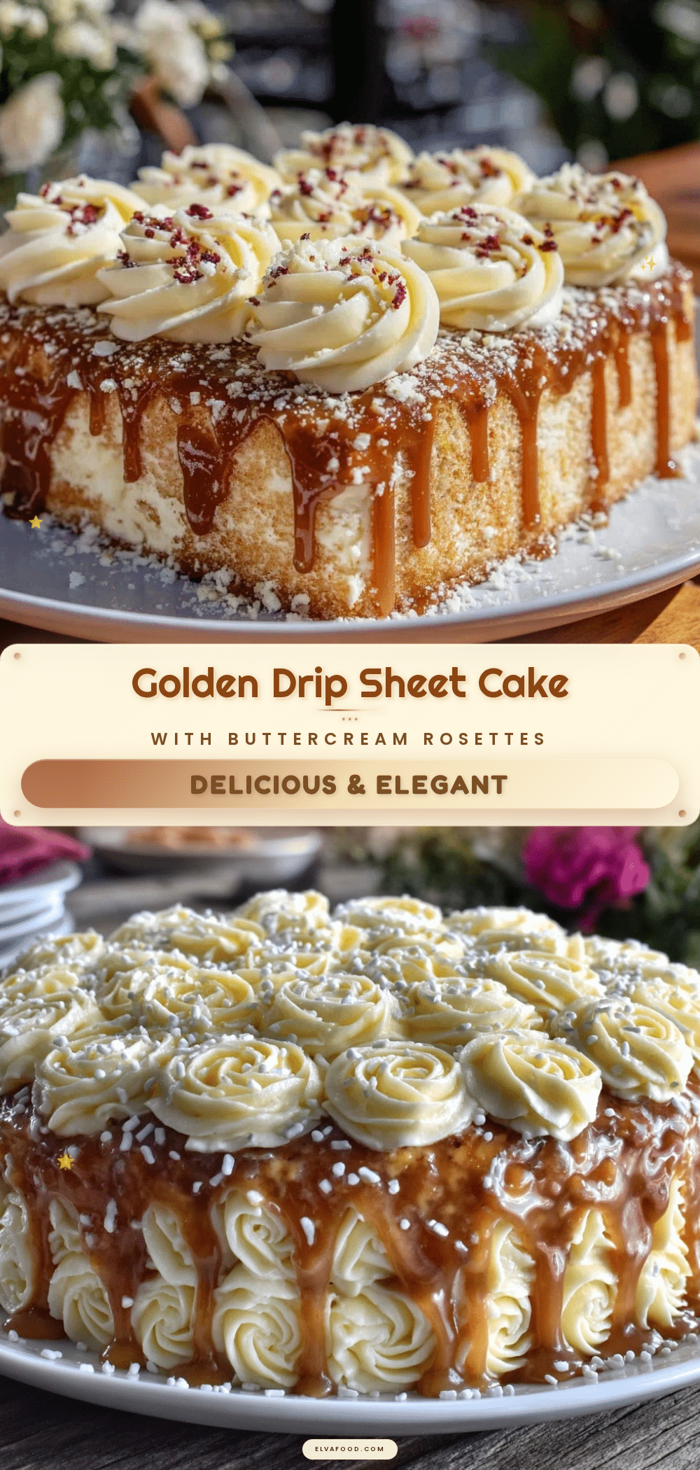 gold-drip sheet cake recipe