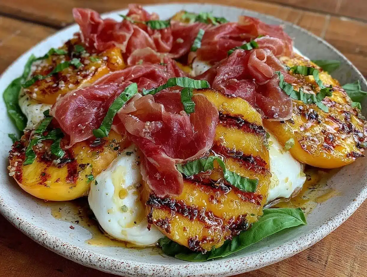 grilled peach burrata salad preparation steps