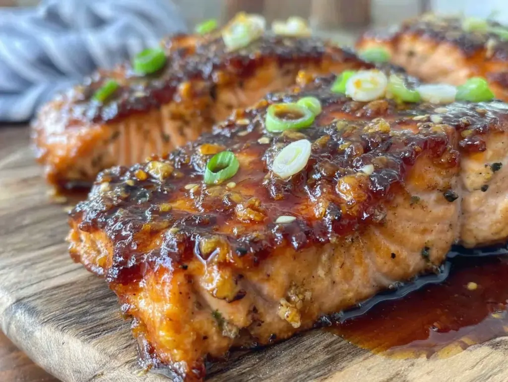 honey garlic baked salmon - featured image