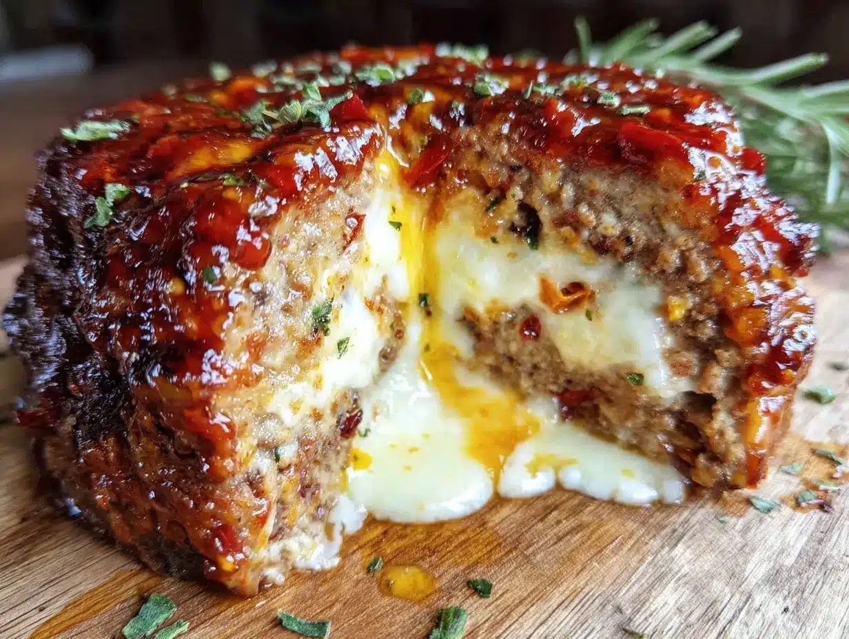 juicy meatloaf stuffed with mozzarella and sun-dried tomatoes preparation steps