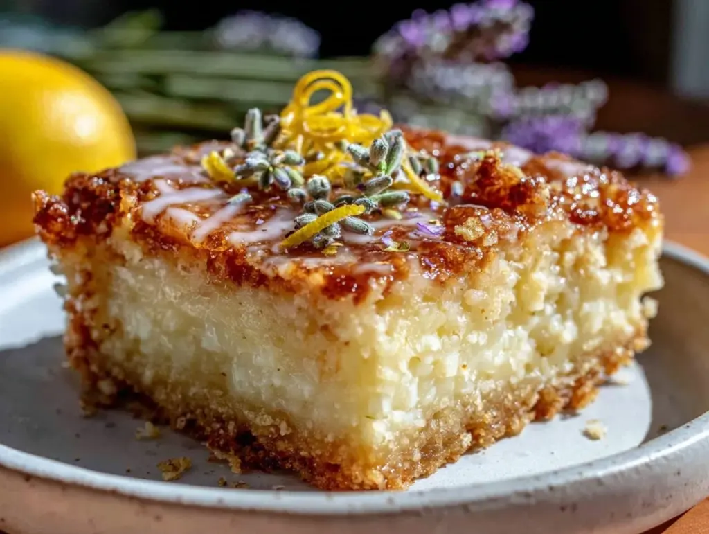 lavender honey lemon bars - featured image