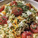 lemon herb orzo salad - featured image