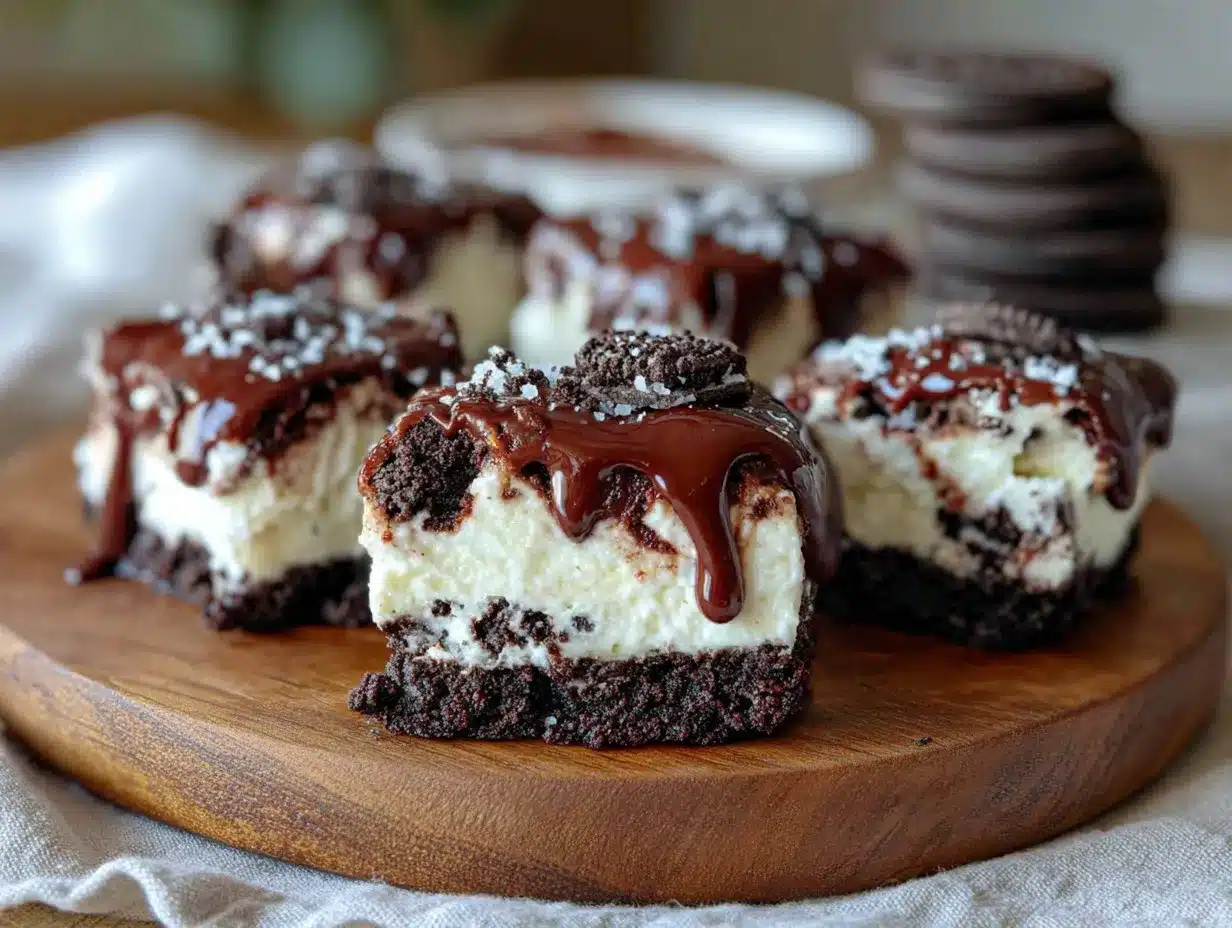 no bake oreo cheesecake bars preparation steps
