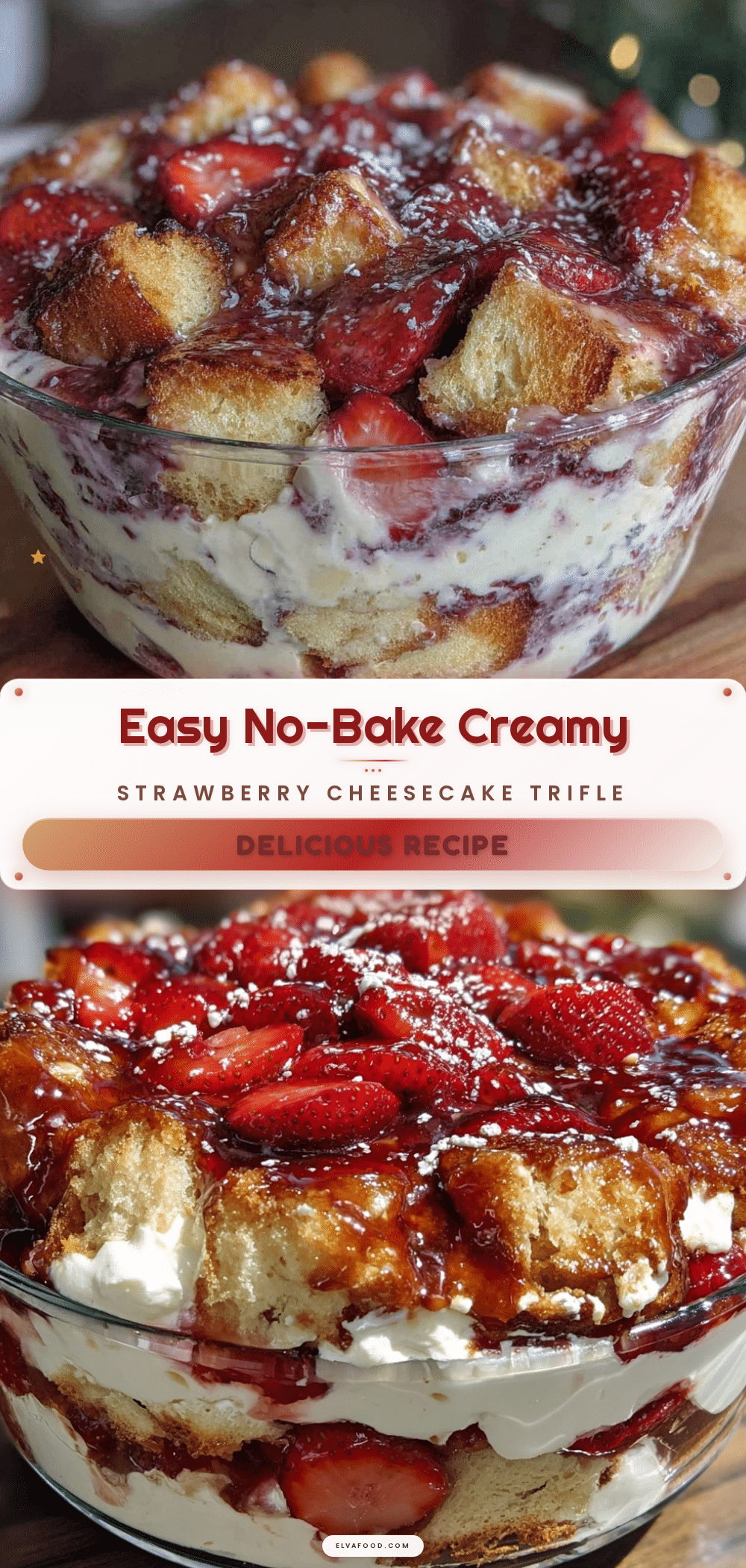 no bake strawberry cheesecake trifle recipe