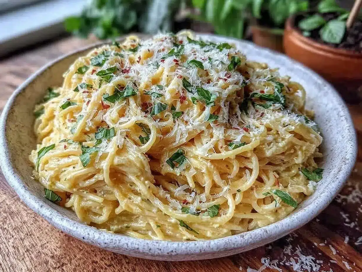 quick creamy garlic butter pasta preparation steps