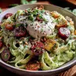 quick creamy pesto pasta - featured image