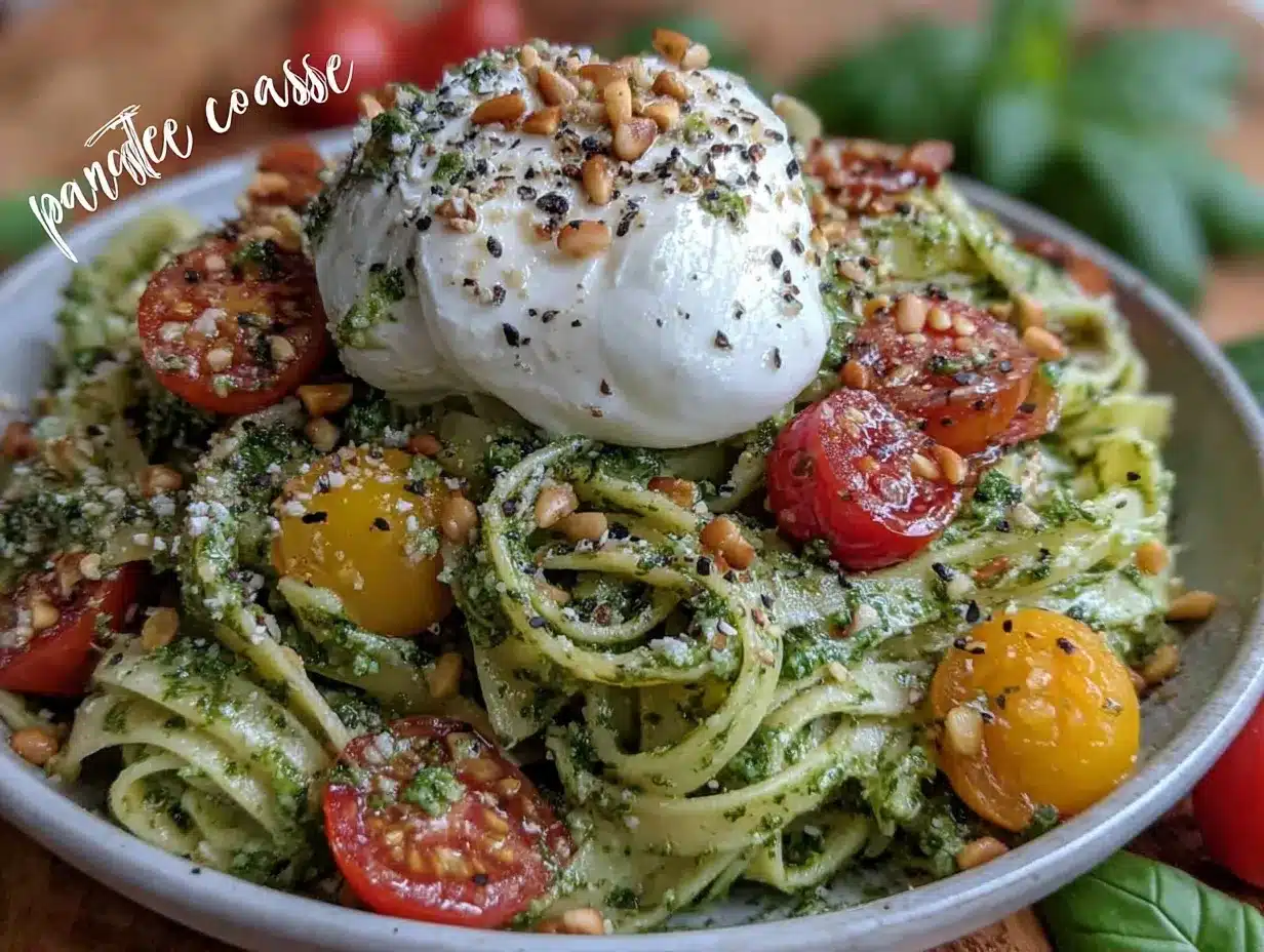 quick creamy pesto pasta preparation steps