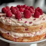 raspberry rose chiffon cake - featured image