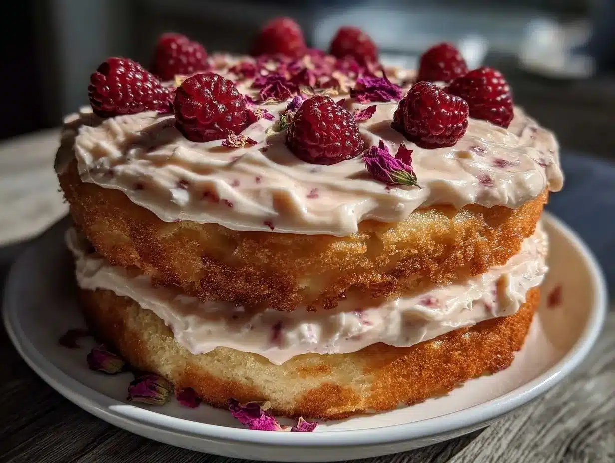 raspberry rose chiffon cake preparation steps