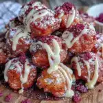 red velvet funnel cake bites - featured image