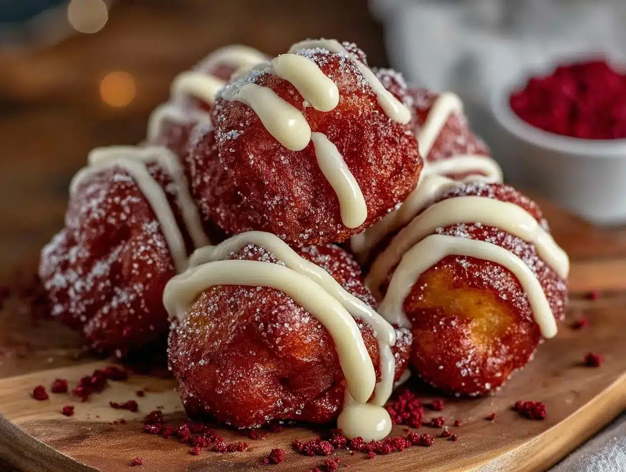 red velvet funnel cake bites preparation steps