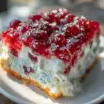 Red White and Blue Layered Jello Poke Cake - featured image