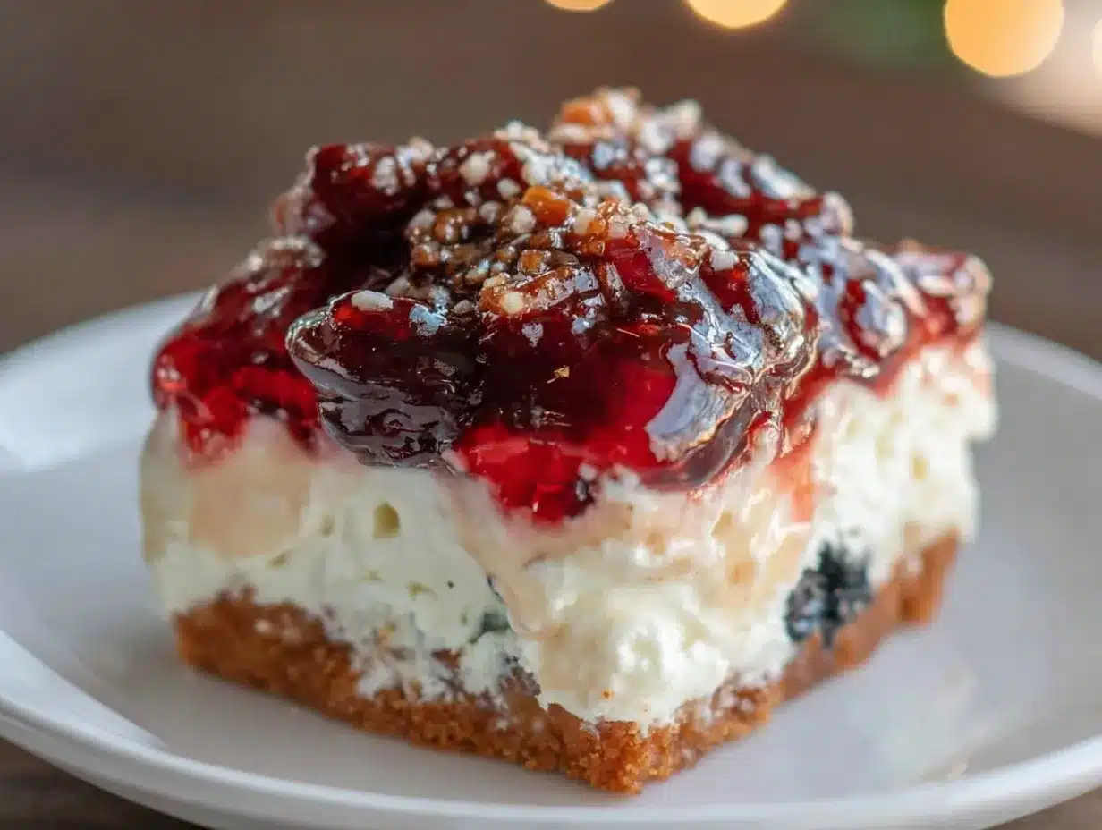 Red White and Blue Layered Jello Poke Cake preparation steps