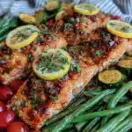 sheet pan lemon herb salmon - featured image
