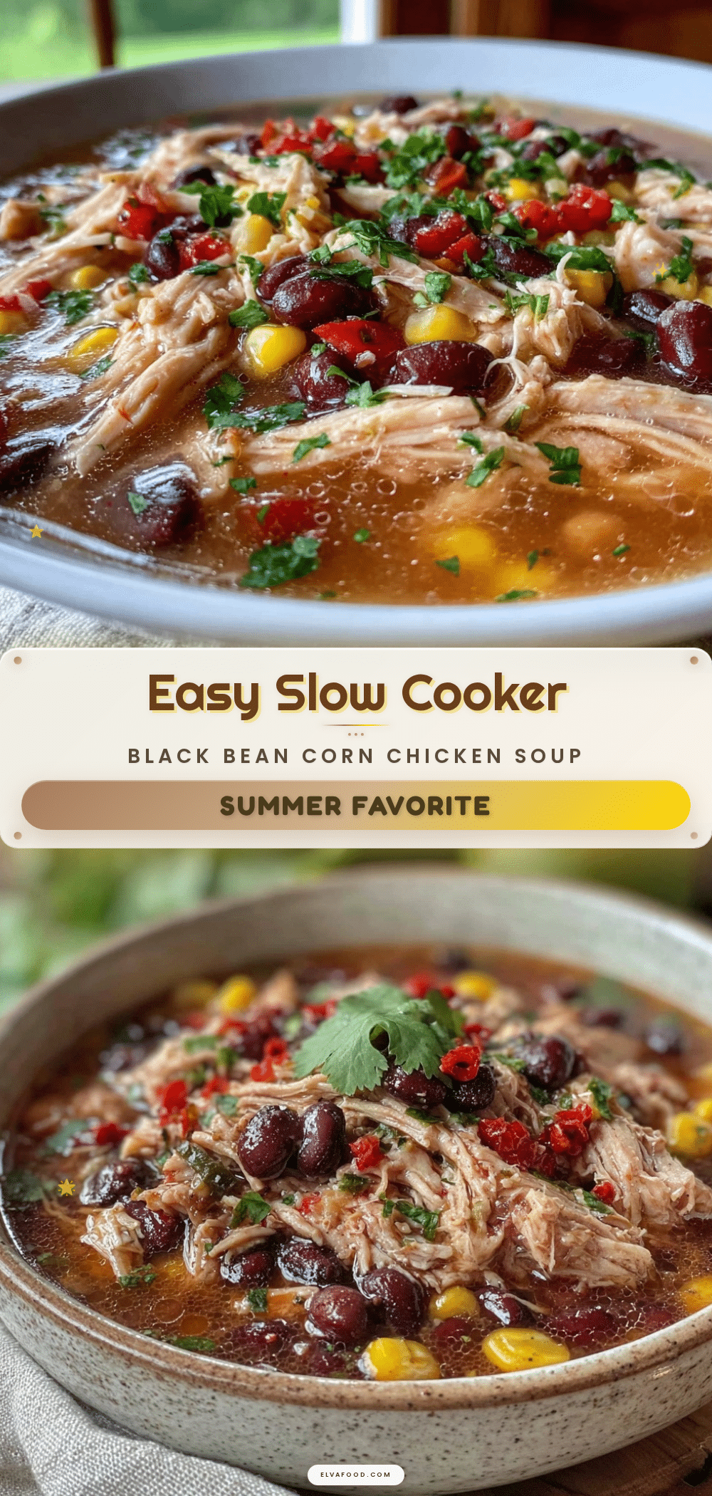slow cooker black bean corn chicken soup recipe