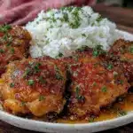 slow cooker honey garlic chicken thighs - featured image