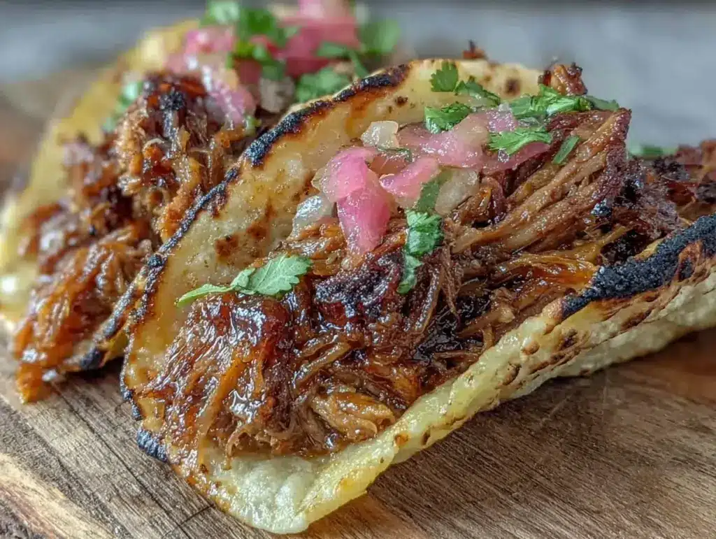 slow cooker pork carnitas tacos - featured image