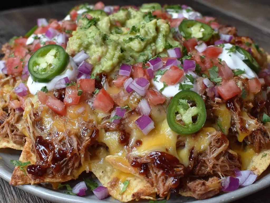 slow cooker pulled pork nachos - featured image