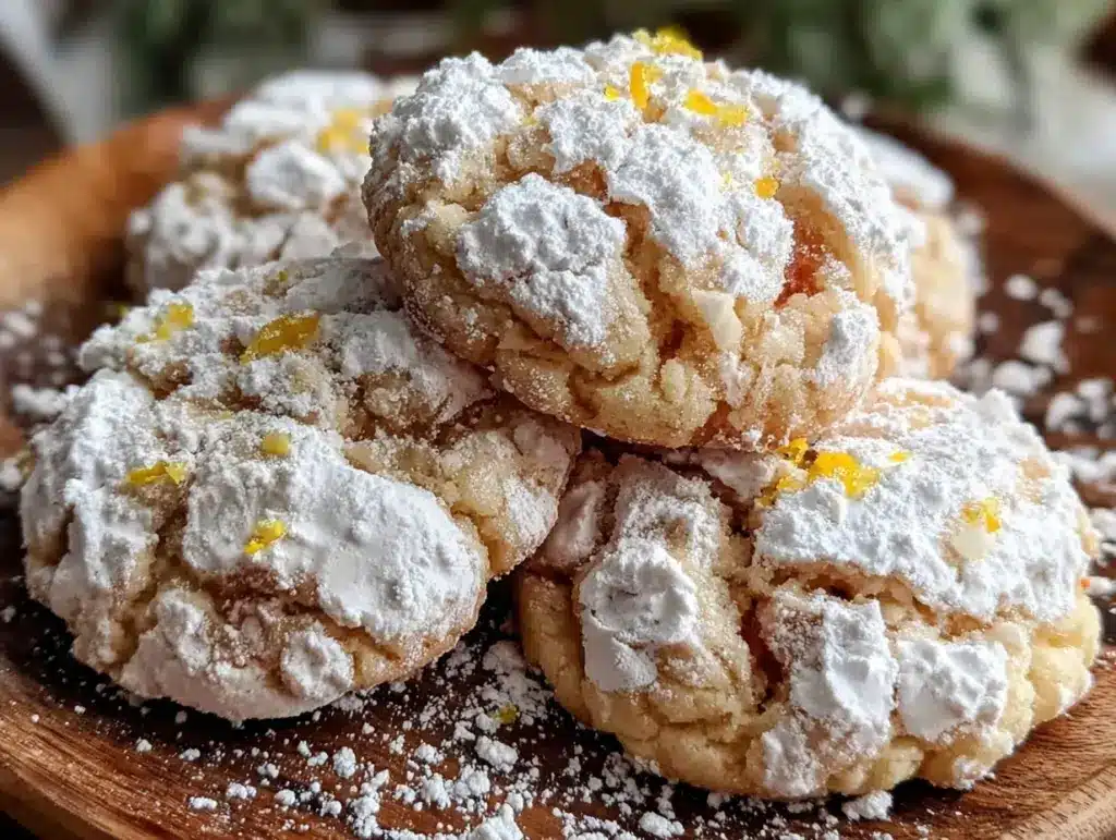 soft lemon crinkle cookies - featured image